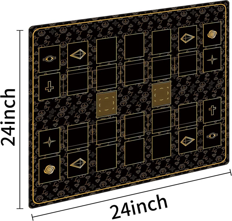 Extalas Stitched for Yugioh Playmat, 2-Player, Master Rule Duel Field Zones, Large Card Game Mat, Original Art Designs & Accessories (Golden) - Image 2
